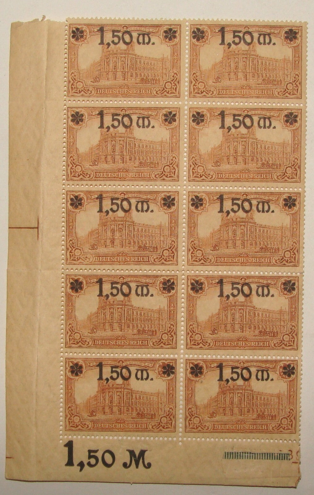 Germany , German Empire, Deutsches Reich 1920, 1.50 M Stamp Mini Sheet