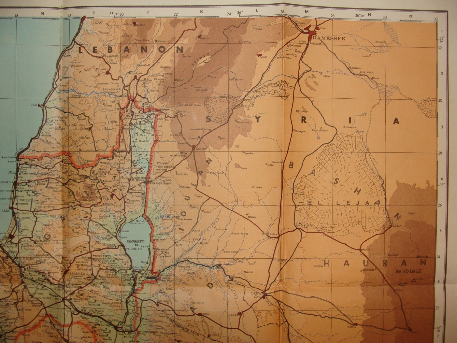 RARE 1952 ISRAEL An Up To Date Map of The Holy Land Jewish Hebrew LARGE SIZE