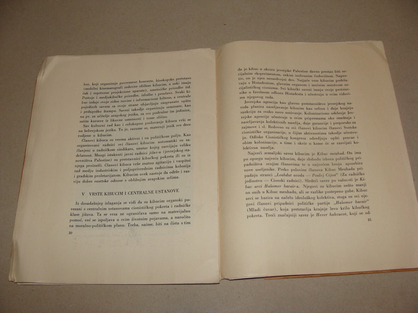 Pamphlet Palestine Map 1947 Zionist Jewish Hebrew Israel Kibbutz Bosnian Photo