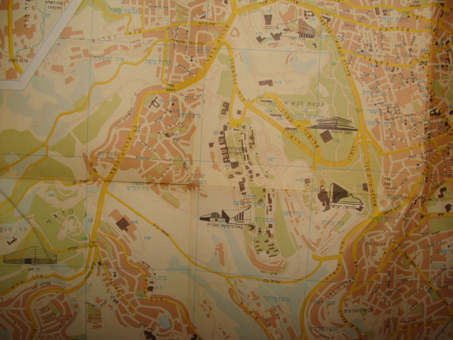 Map Jewish Judaica 1981 Israel Jerusalem Brochure Guide