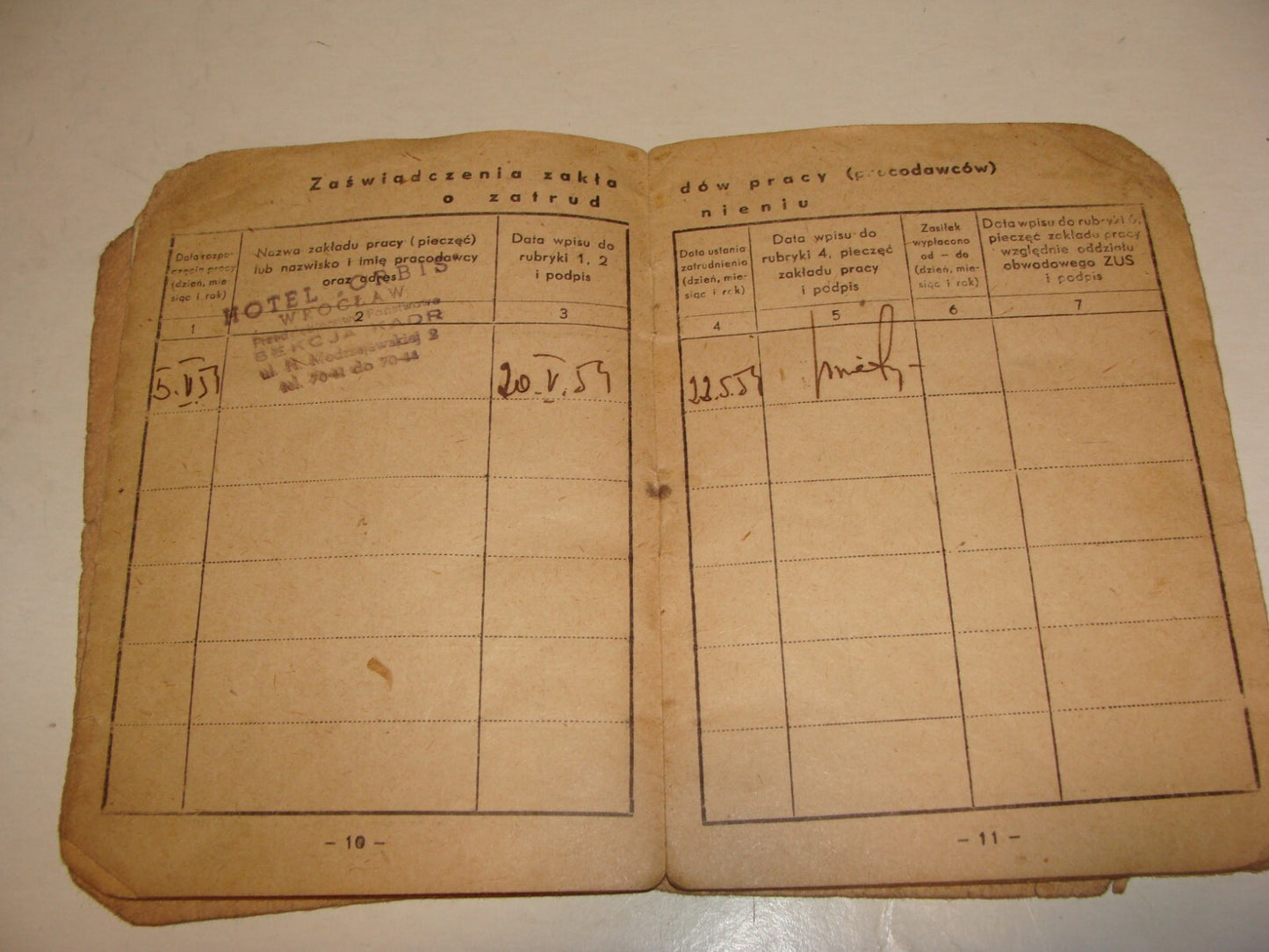 Card Jewish 1950s Poland Wroclaw Polish Insurance Certificate Identity