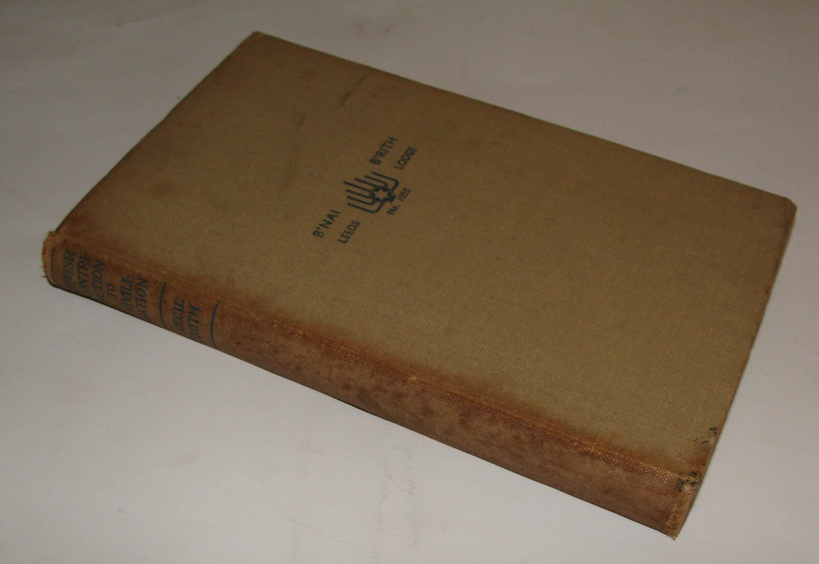 Judaica Jewish Contribution To Civilisation Cecil Roth UK Leeds Bnai Brith 1943
