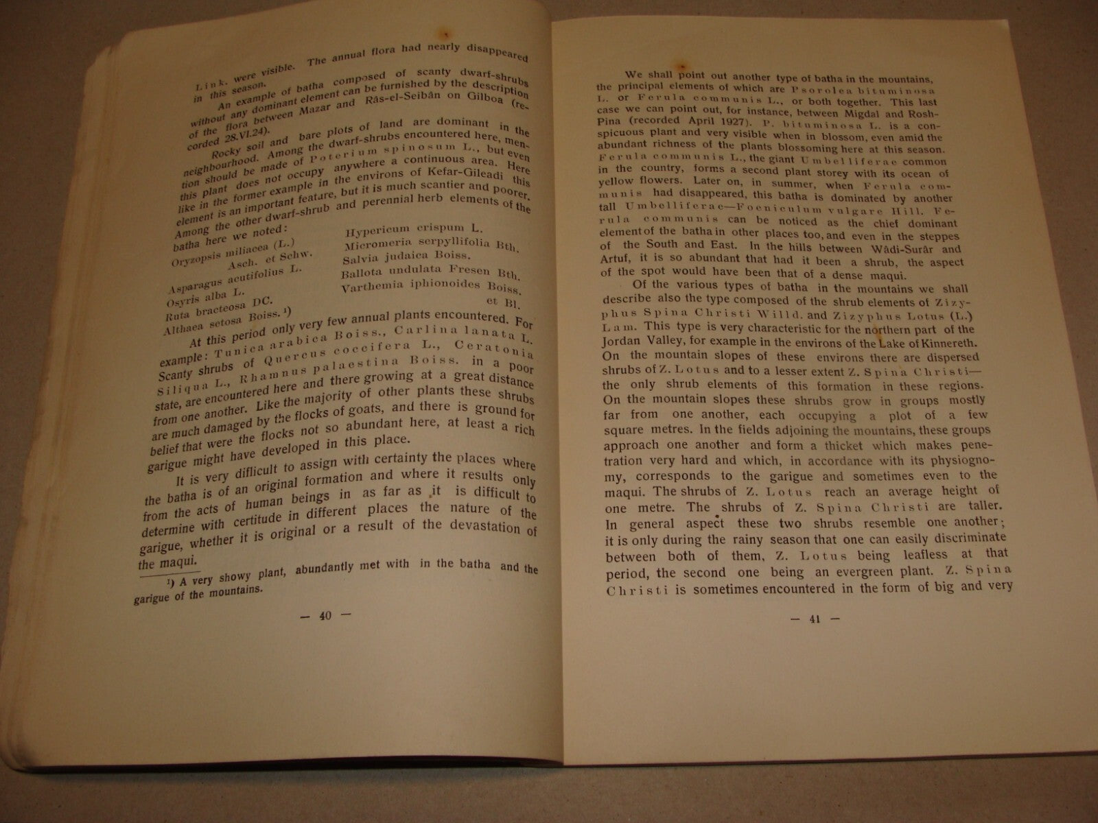 Book Jewish 1927 VEGETATION OF PALESTINE Israel EIG Agriculture Zionist Medical