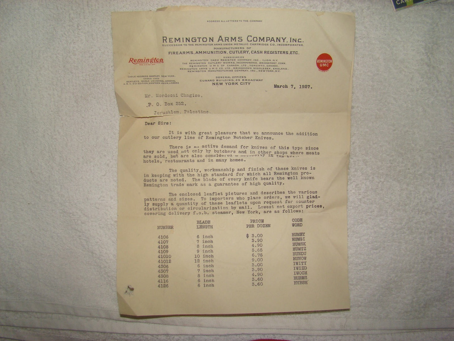 vintage original 1927 Remington Arms Company Letter Logo Ad Signed American