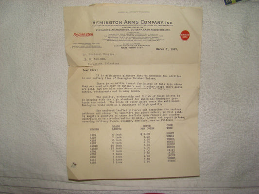 vintage original 1927 Remington Arms Company Letter Logo Ad Signed American