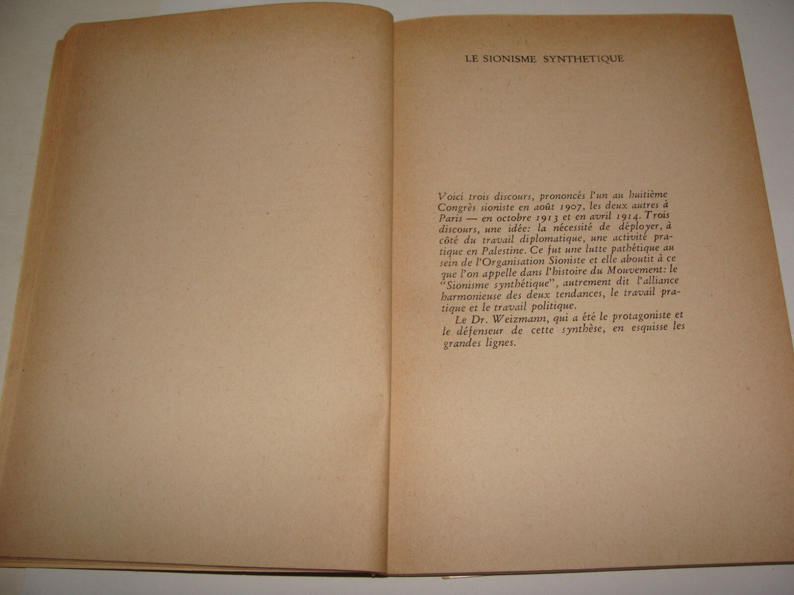 Book Jewish Judaica 1946 Palestine Israel CHAIM WEIZMANN French Zionism