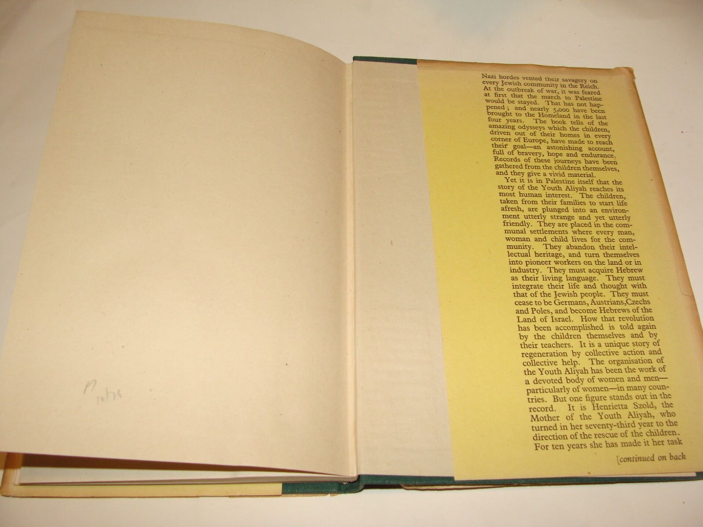 Book Jewish Judaica 1946 UK England London Youth Comes Home Zionist Aliyah