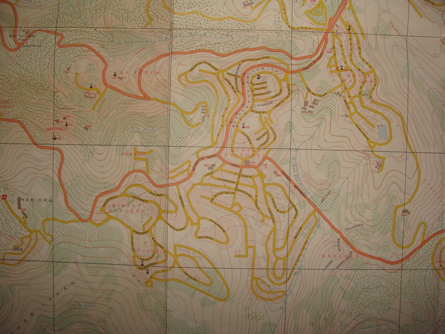 Map Jewish Israel Israeli JERUSALEM 1968 Post Six Day War LARGE 66x76 cm