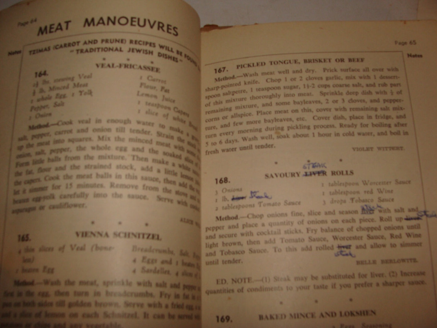 Book Jewish Judaica 1954 International Goodwill Recipe South Africa Zionist