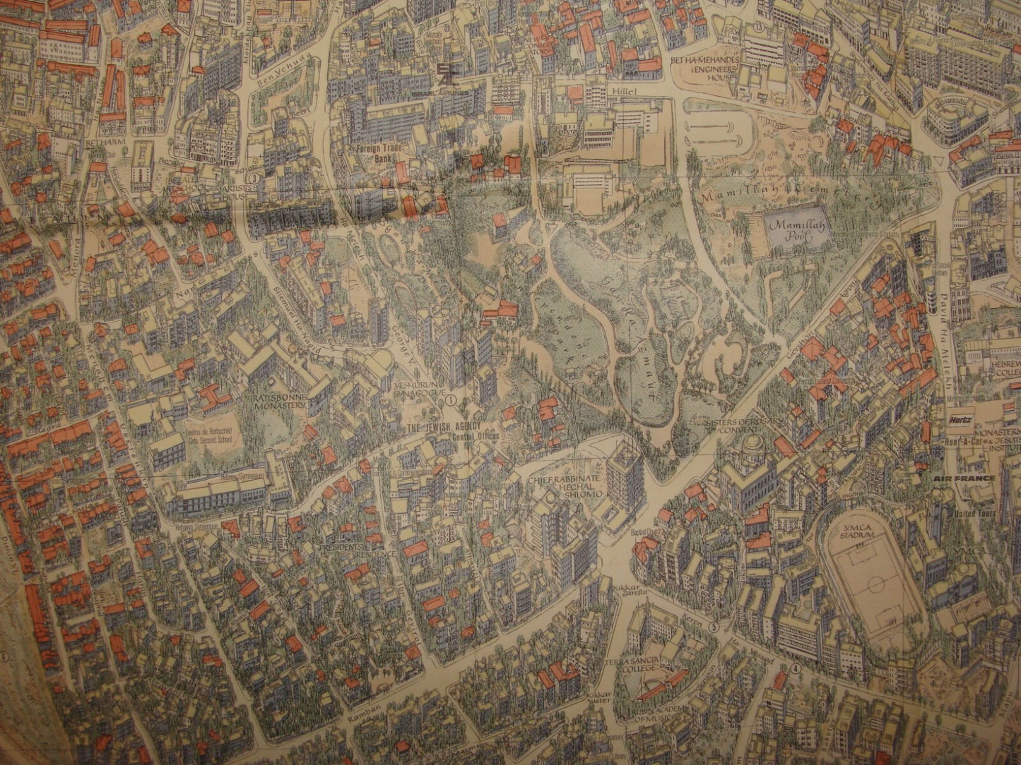 Map Israel RARE JERUSALEM 1969 Guide POST SIX DAY WAR Wim Van Leer BOLLMANN