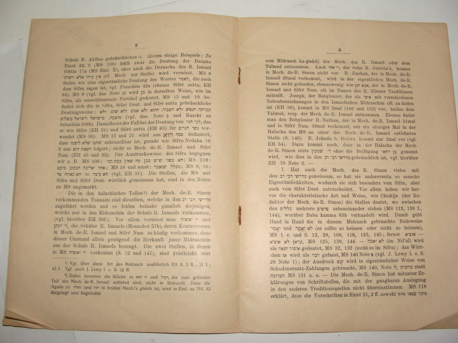 Booklet Jewish Judaica Antique 1906 MECHILTA Rabbi Shimon Bar Yochai German