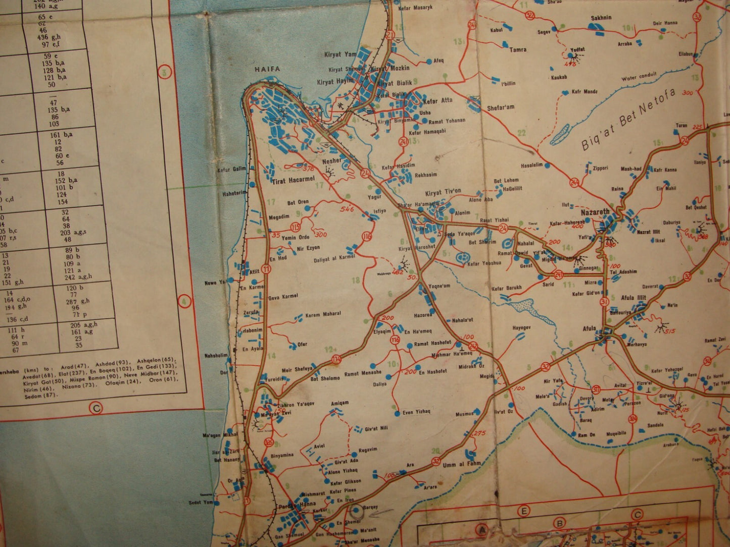 RARE 1963 ISRAEL Road Map By Friedlander Company Ads Pre Six Day War