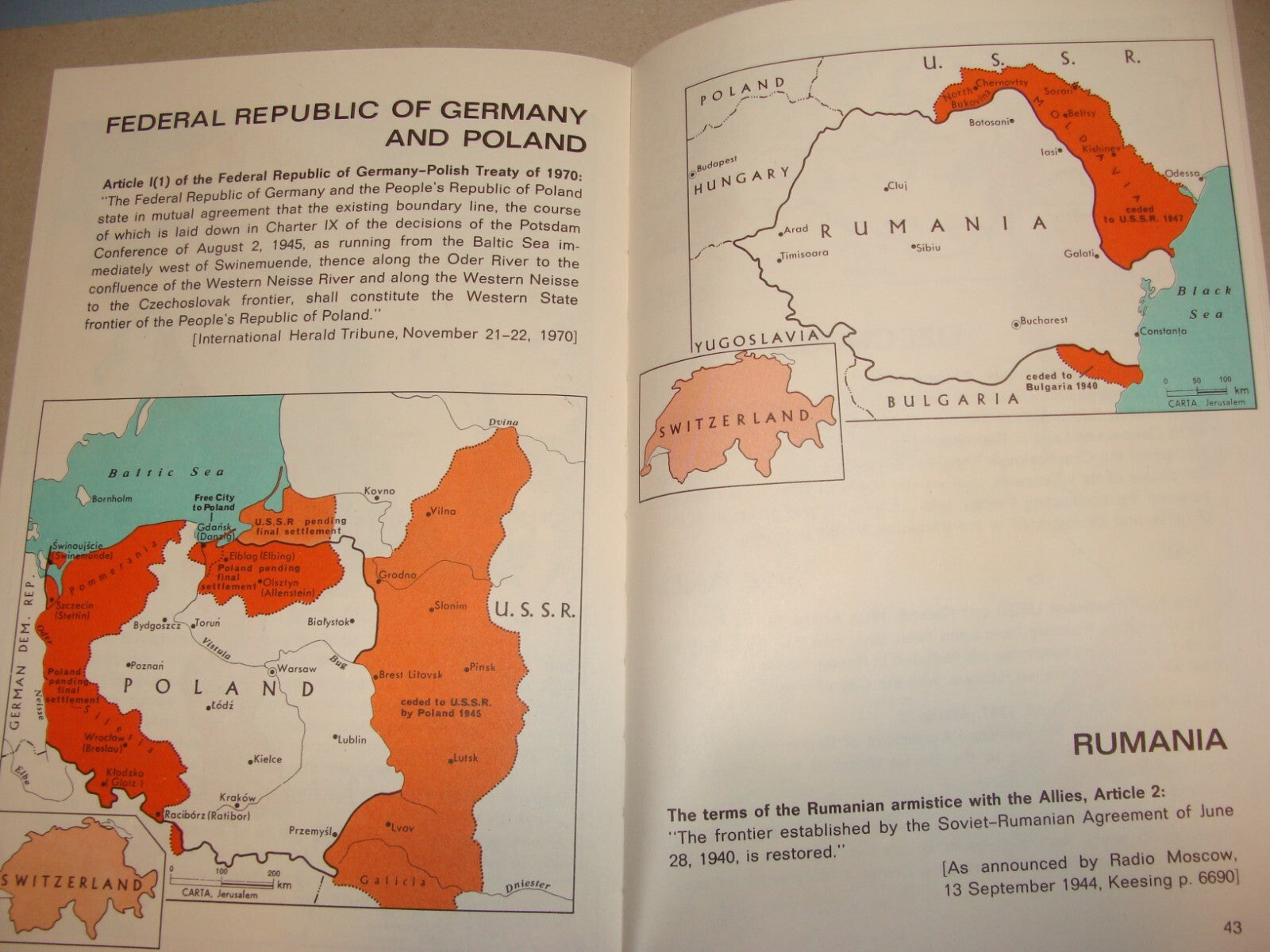 Map Palestine Jewish Judaica 1971 Israel Israeli Peace Borders History Arab War
