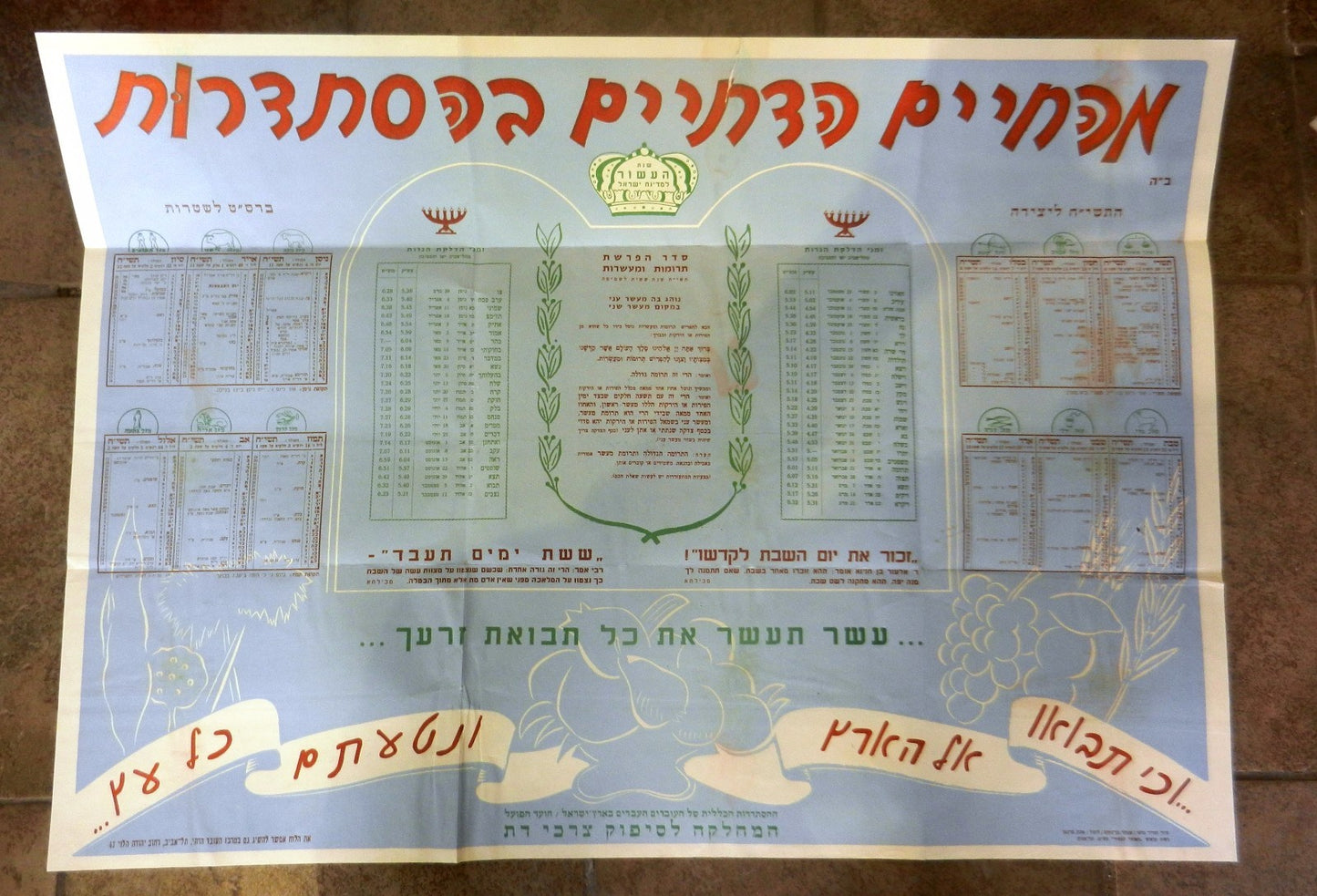 Ad Jewish judaica life in histadrut poster Labor Federation israel vintage rabbi