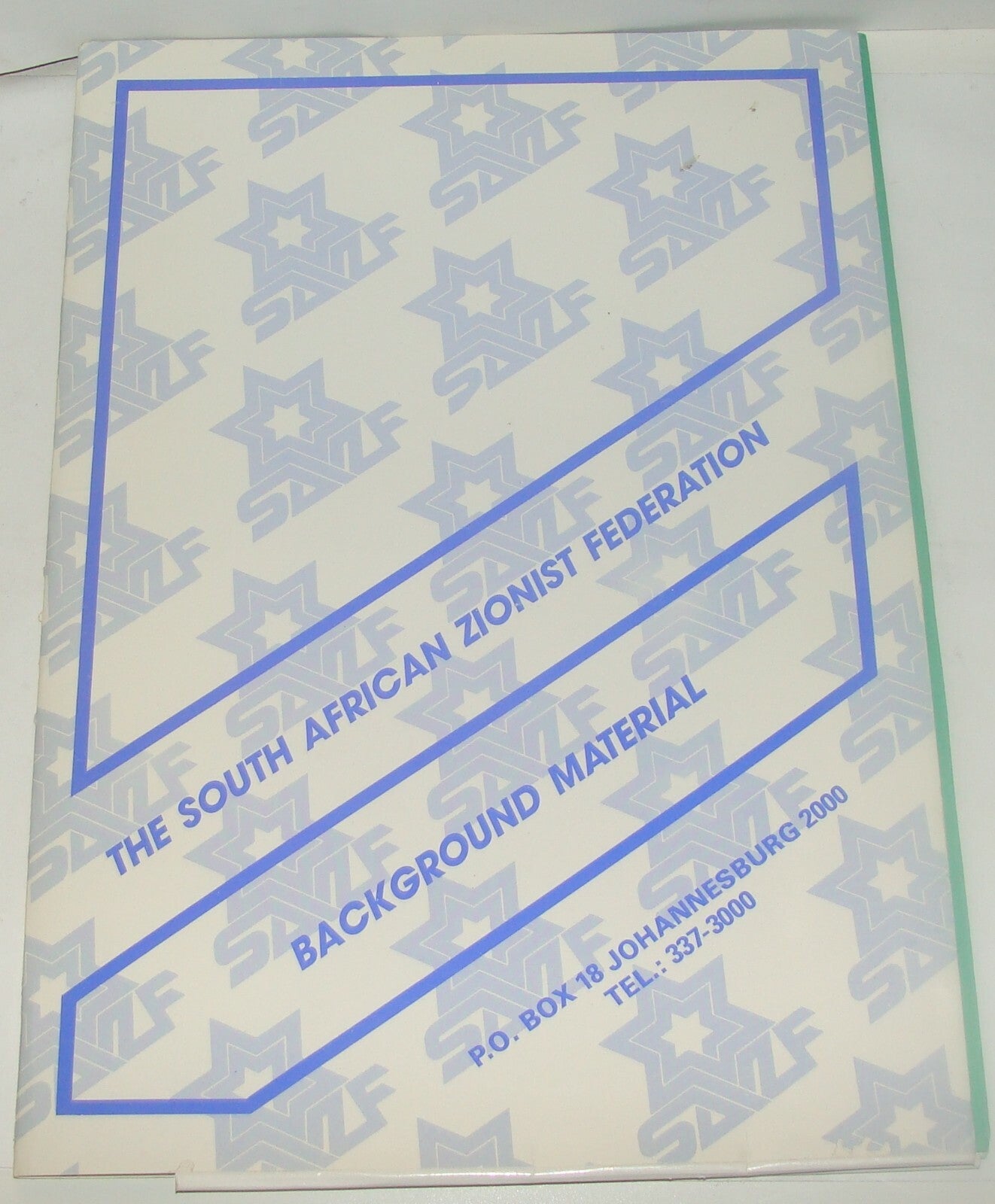 Jewish Judaica Israel South African Zionist Federation Folder TELFED Jews Aliyah