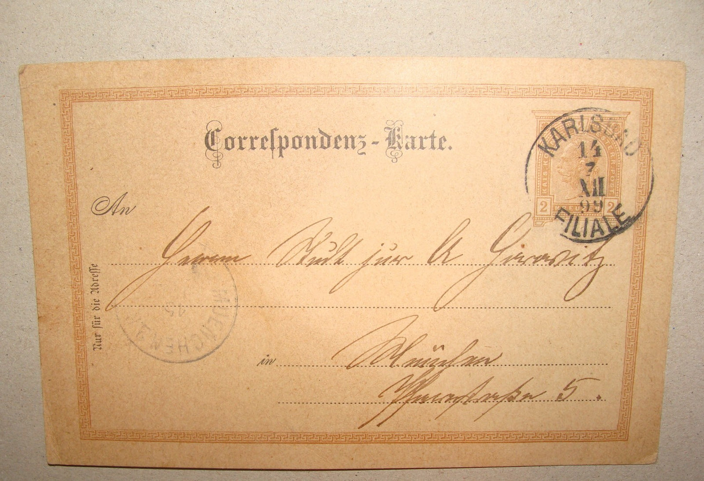 Germany Card Jewish Judaica 1899 German Letter Postcard Stamp Karlsbad Czech