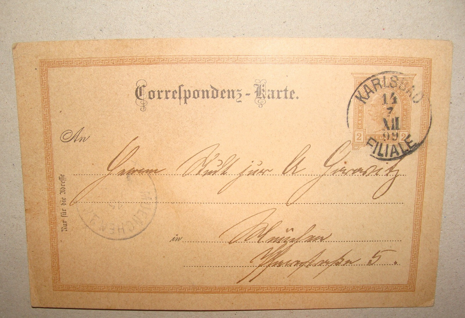 Germany Card Jewish Judaica 1899 German Letter Postcard Stamp Karlsbad Czech