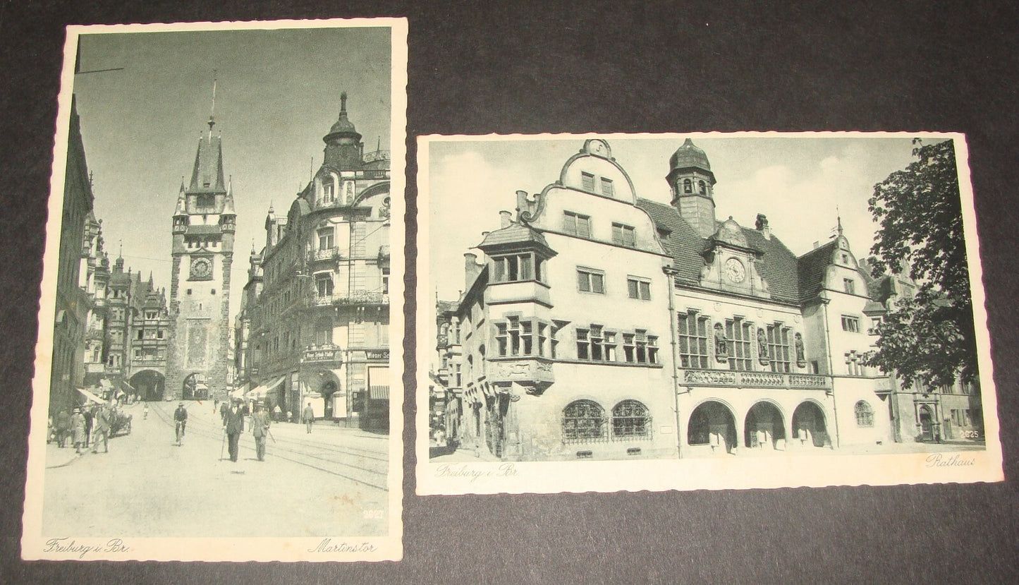 Germany   Freiburg Photo Postcard x2 Dr Sommer & Co