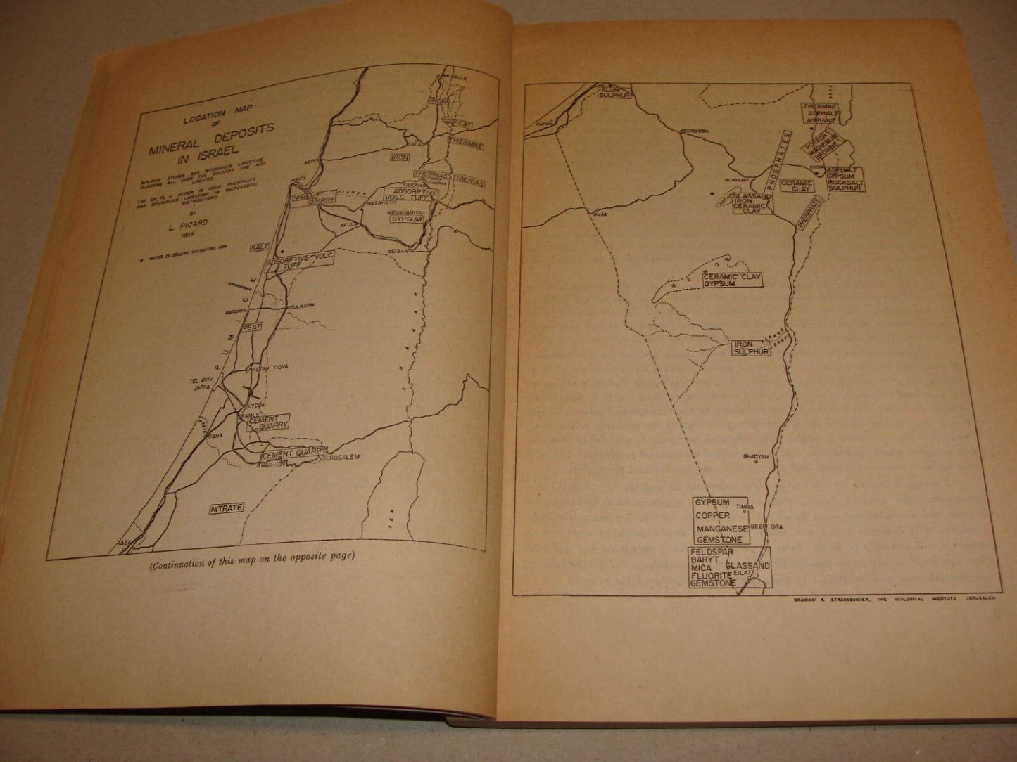 Bulletin Israel 1954 ECONOMIC FORUM Industry Mineral Water Gas Oil Map