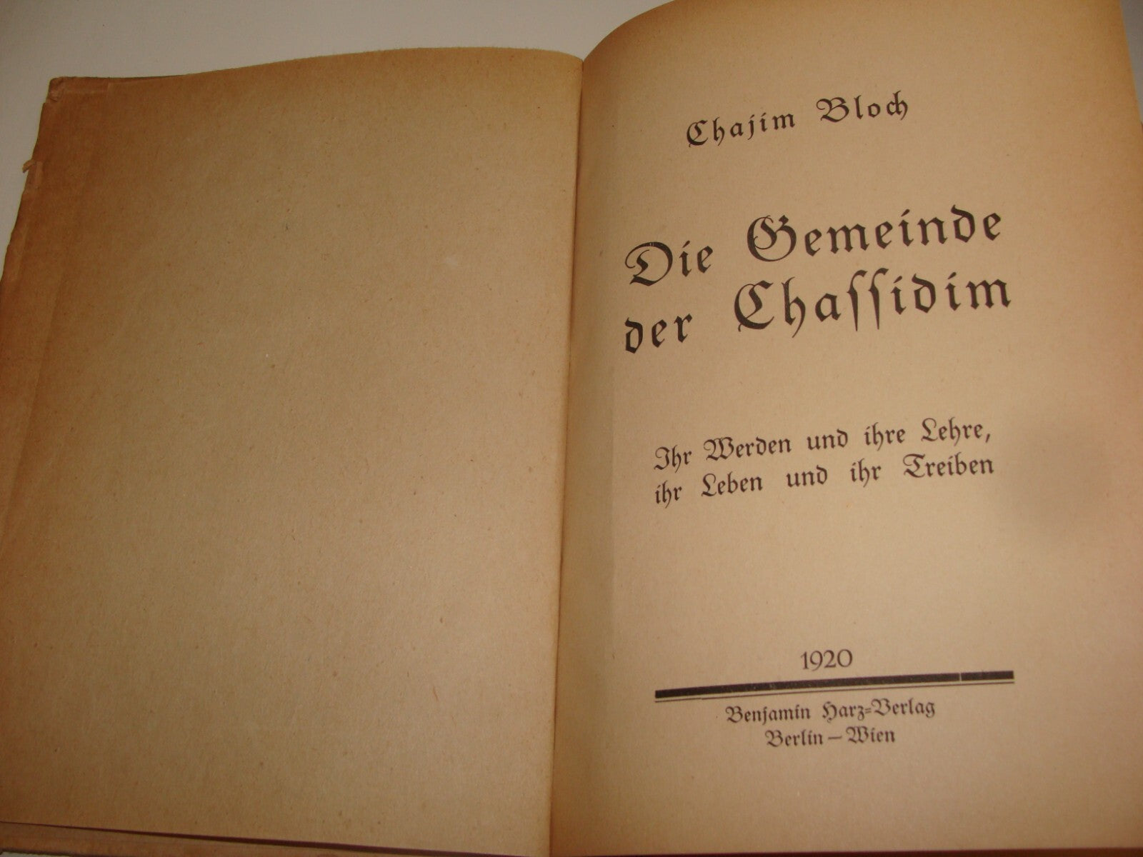 Germany Book Jewish 1920 Judaica German   Hassidic Religious Rabbi