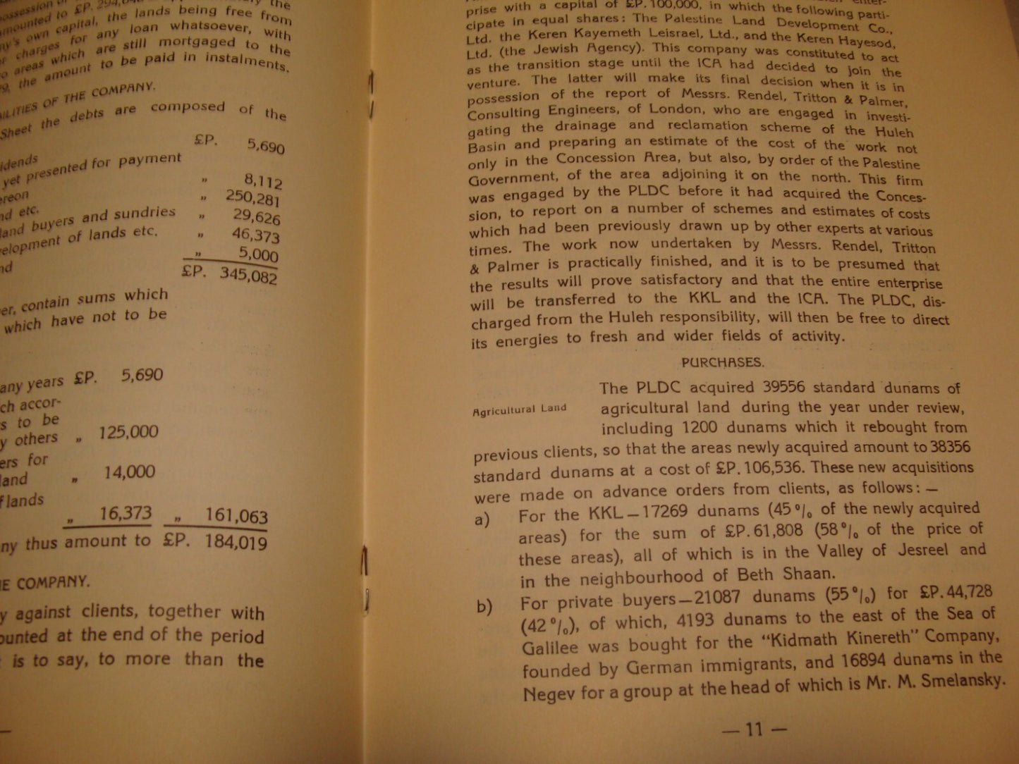 Report Palestine 1935 Israel Land Development Company London Jerusalem Zionist