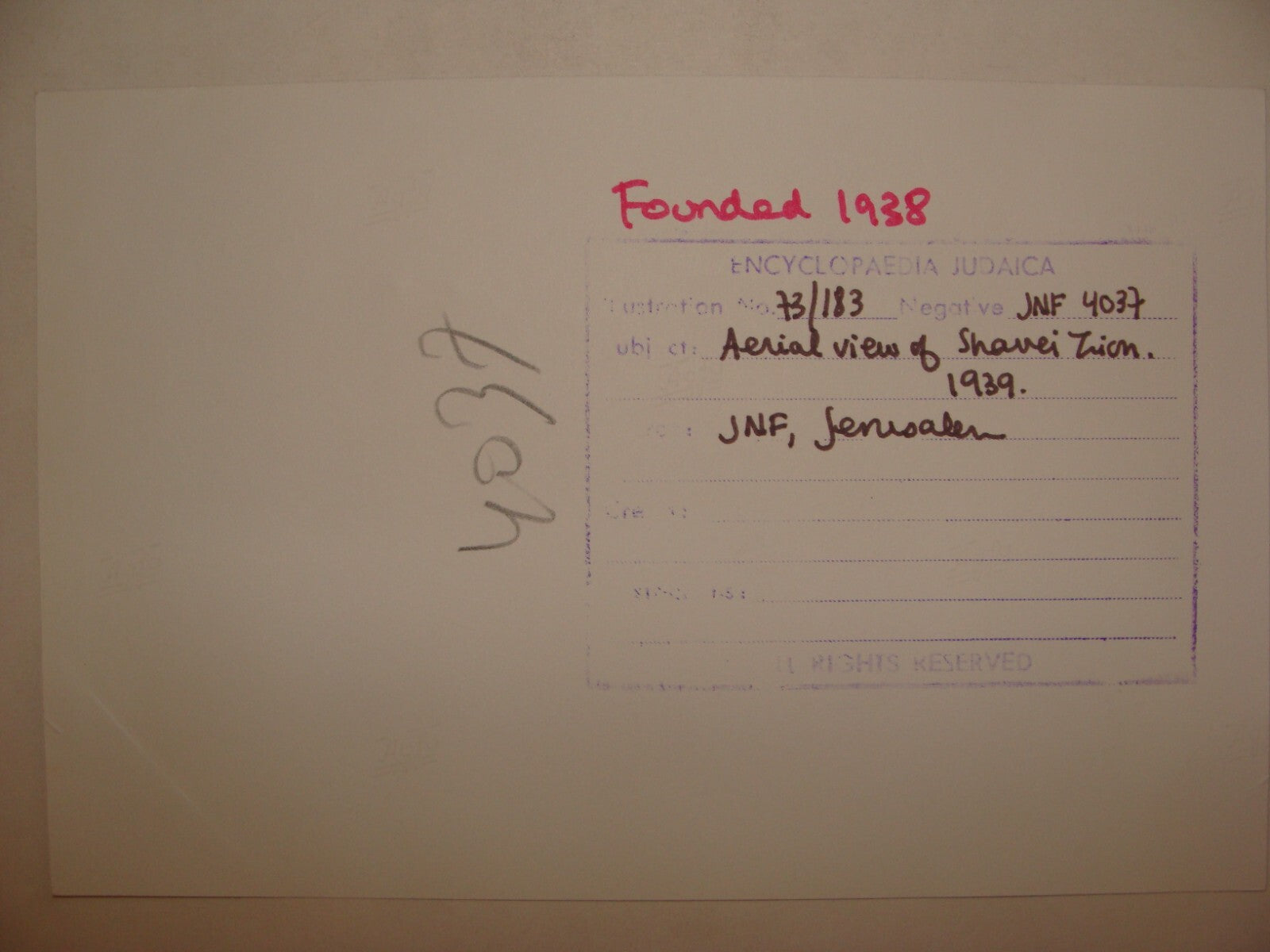 Photo Print, Jewish Judaica Palestine Israel SHAVEI ZION View WALL AND TOWER