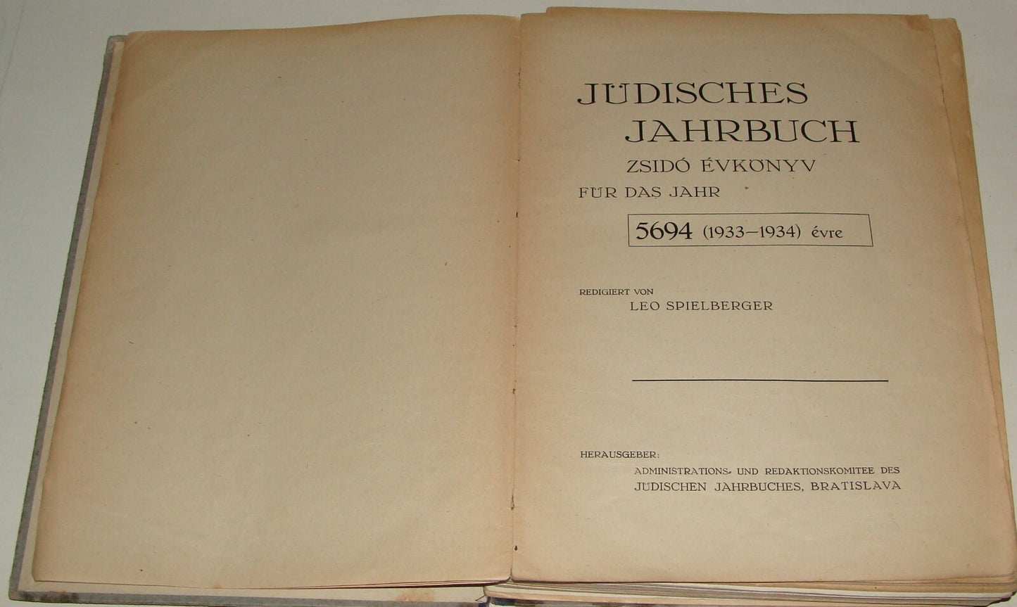 Book Jewish RARE Judaica 1933 Bratislava Year German Max Brod Stefan Zweig Text