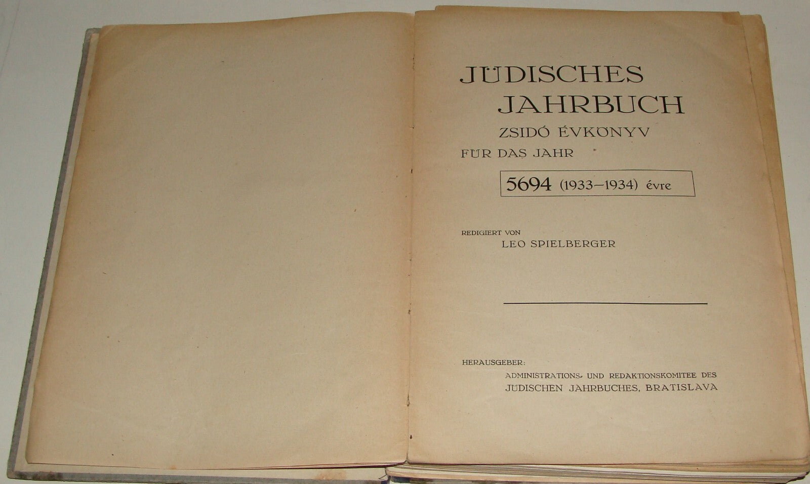 Book Jewish RARE Judaica 1933 Bratislava Year German Max Brod Stefan Zweig Text