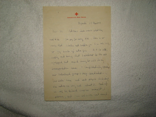 Letter Jewish WW2 1947 Red Cross US Army Soldier Refugee ? DP Camp Bayreuth