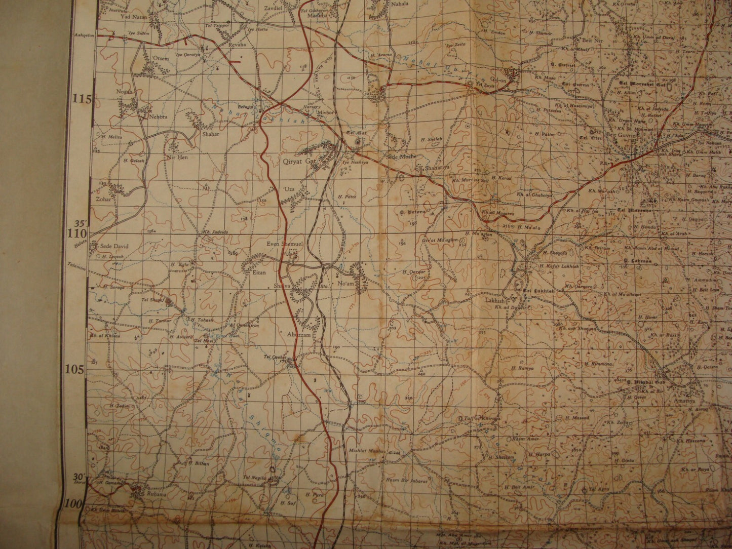 Map Palestine 1958 Israel Survey of HEBRON Hevron West Bank Arab Village