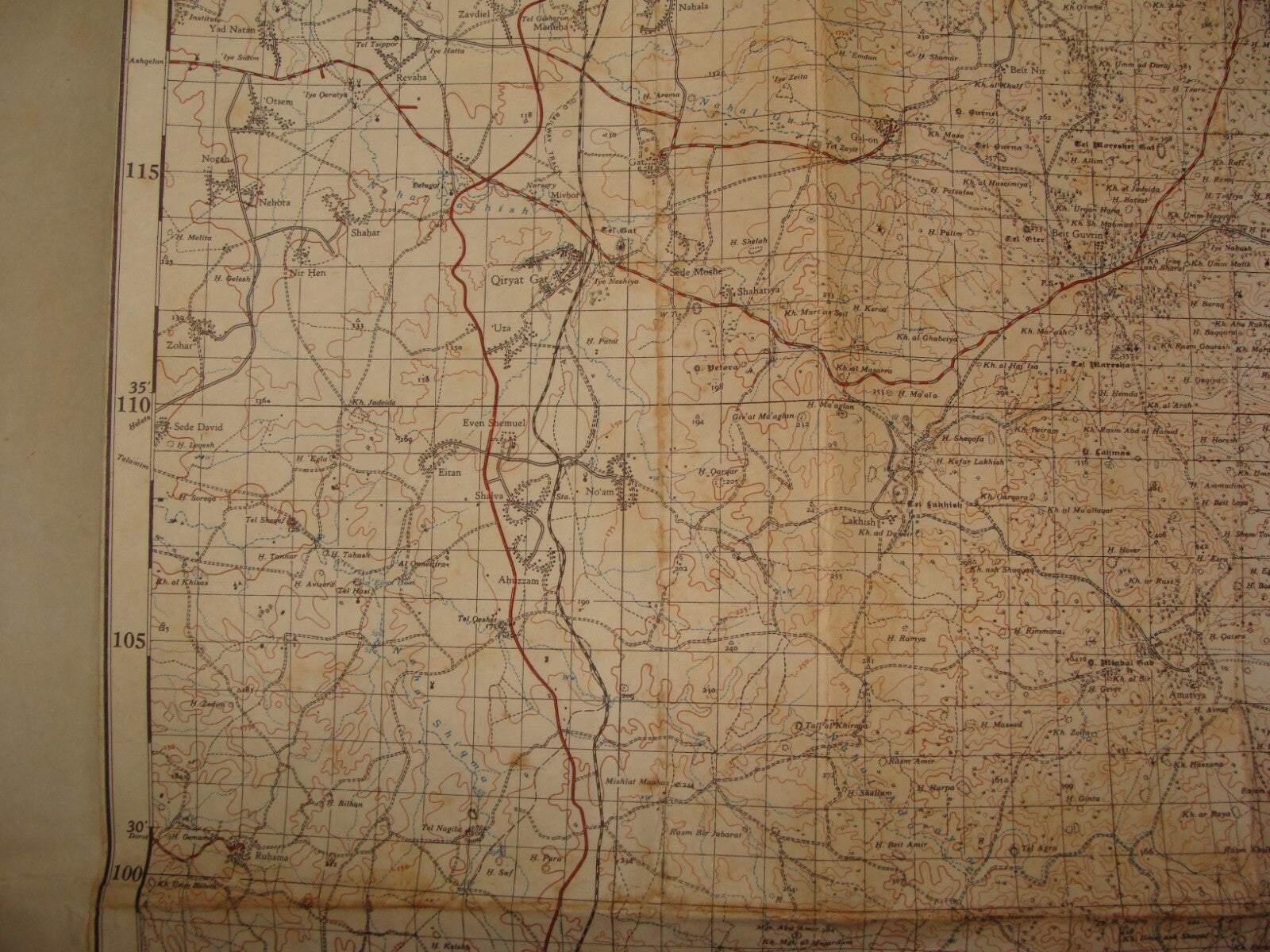 Map Palestine 1958 Israel Survey of HEBRON Hevron West Bank Arab Village