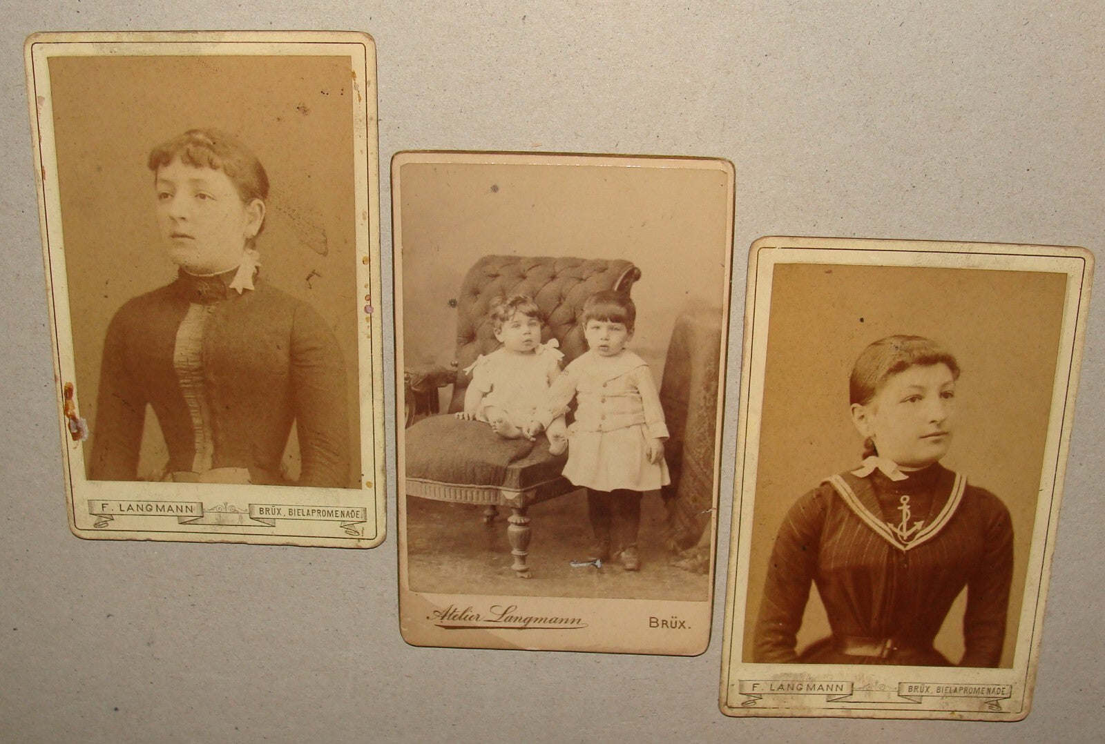 Germany Photo Jewish Judaica Antique Czech   Austria CDV Cabinet LANGMANN x3