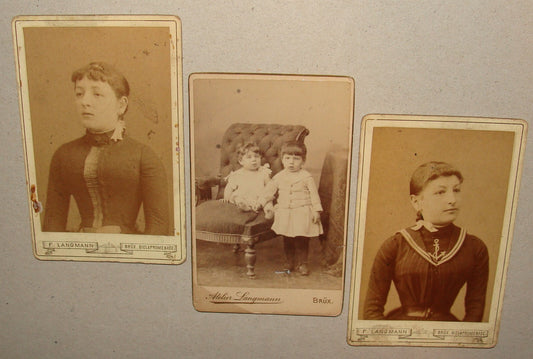 Germany Photo Jewish Judaica Antique Czech   Austria CDV Cabinet LANGMANN x3