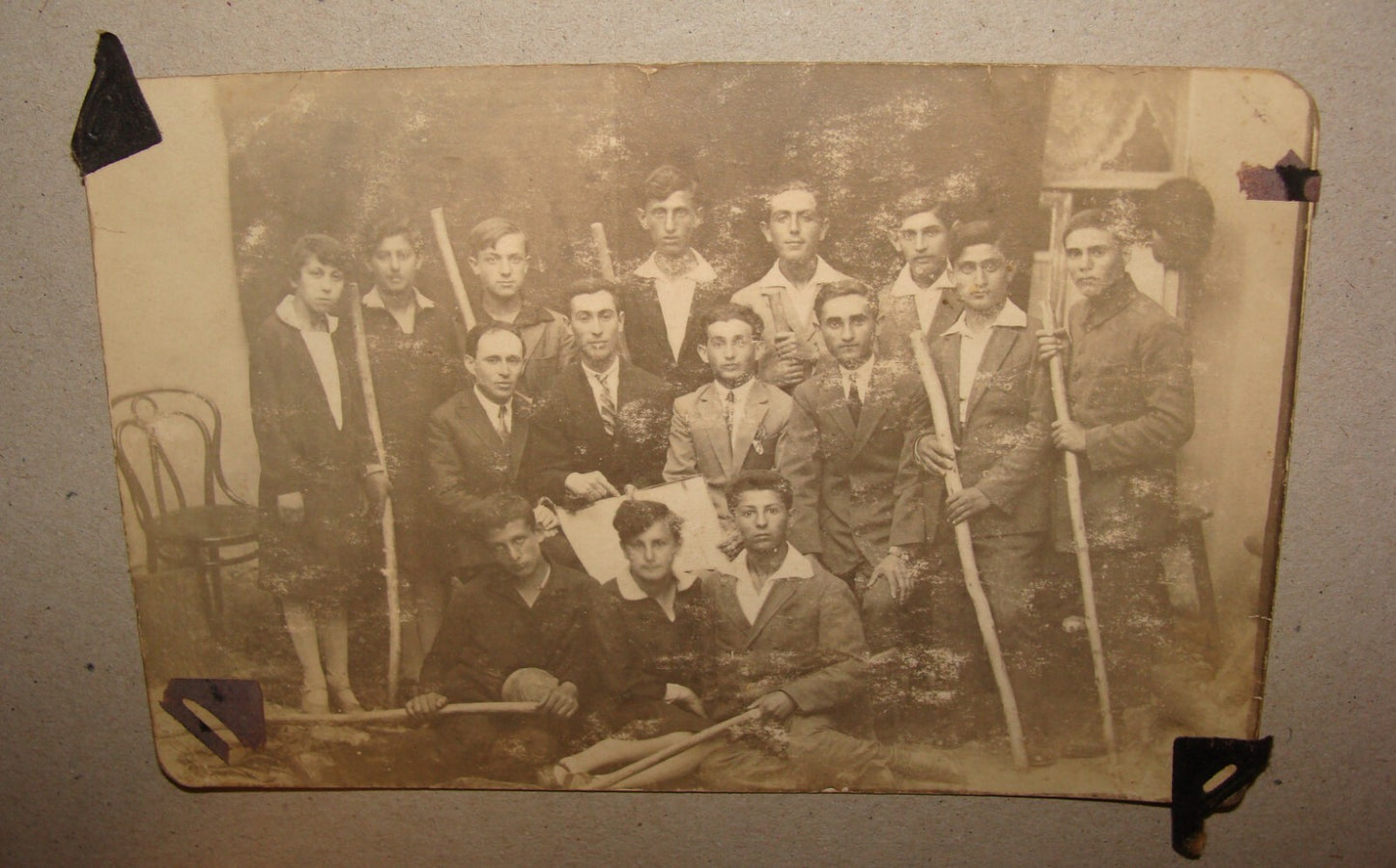 Photo Jewish 1920s Romania Moldova Briceni GORDONIA Zionist Youth Children Kids