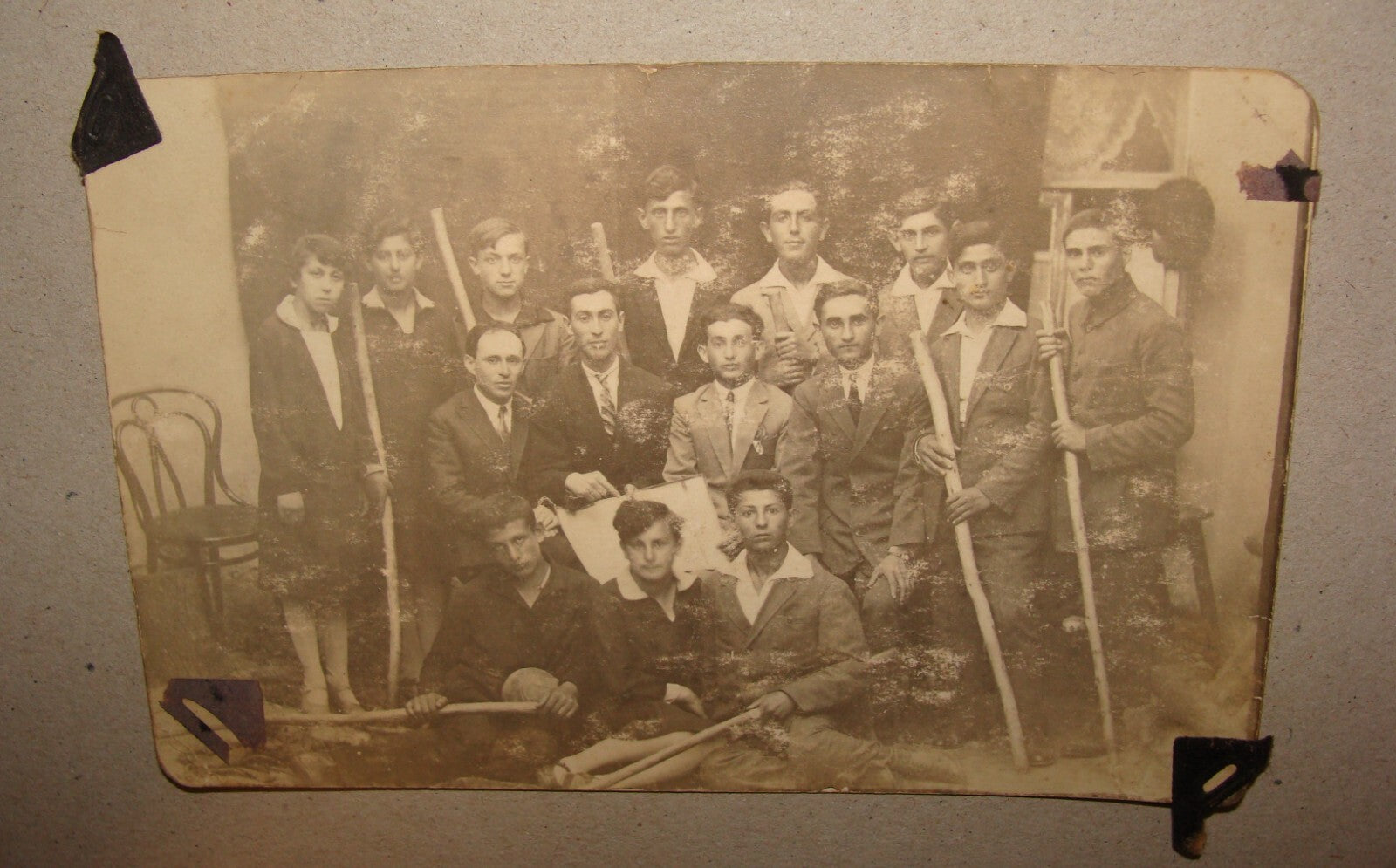 Photo Jewish 1920s Romania Moldova Briceni GORDONIA Zionist Youth Children Kids