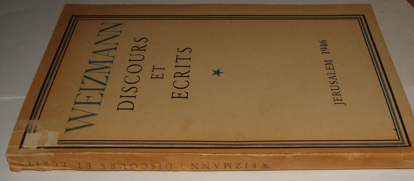 Book Jewish Judaica 1946 Palestine Israel CHAIM WEIZMANN French Zionism