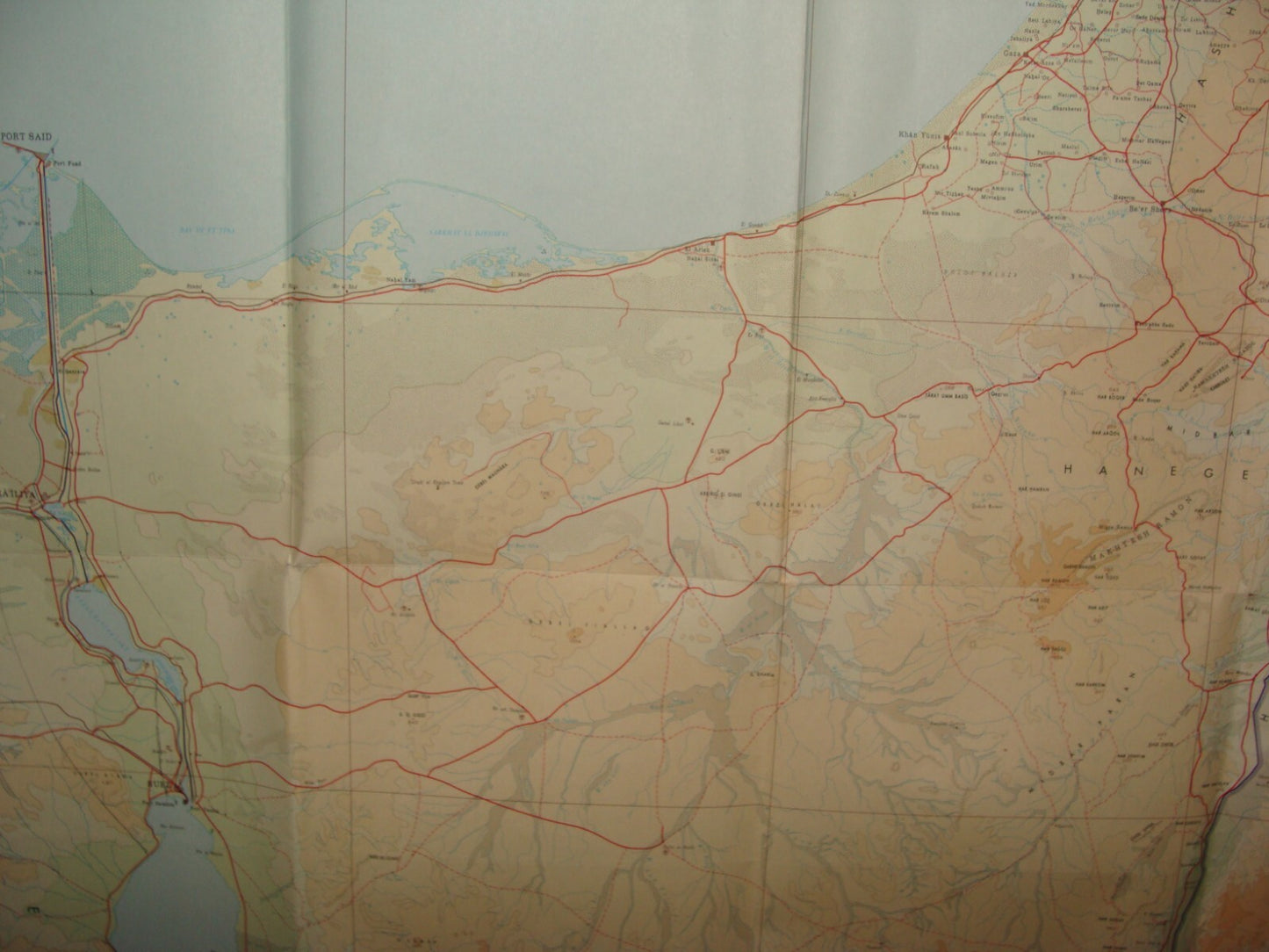 Map Jewish 1967 Six Day War Cease Fire Lines ISRAEL + SINAI Egypt LARGE 56x92 cm