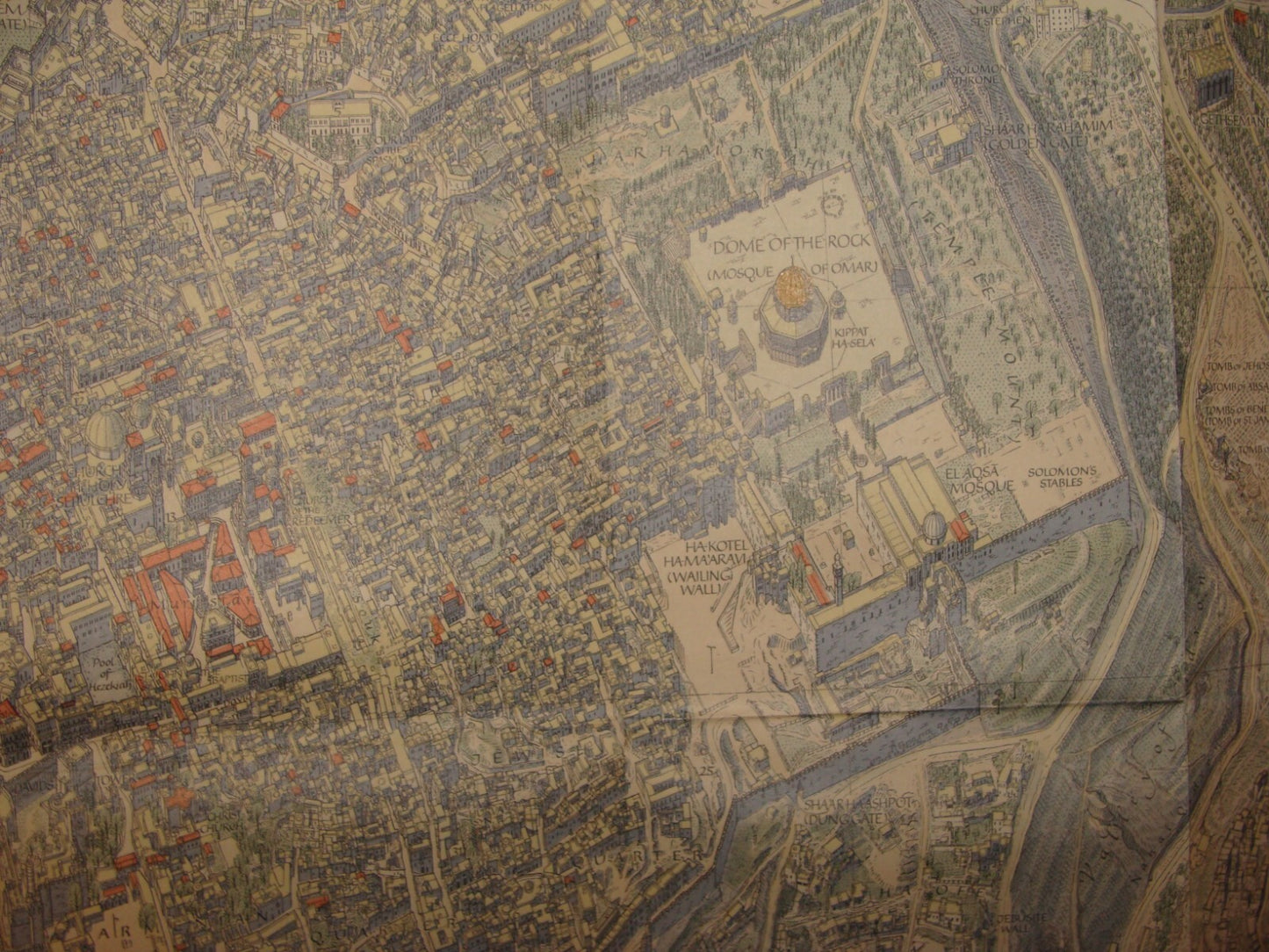 RARE Israel JERUSALEM Map 1969 Guide POST SIX DAY WAR Wim Van Leer BOLLMANN