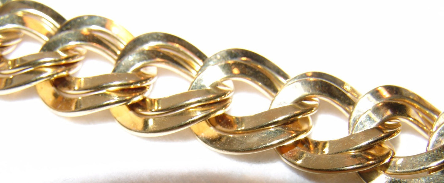 VINTAGE MONET GOLD TONE DOUBLE CURB LINK NECKLACE