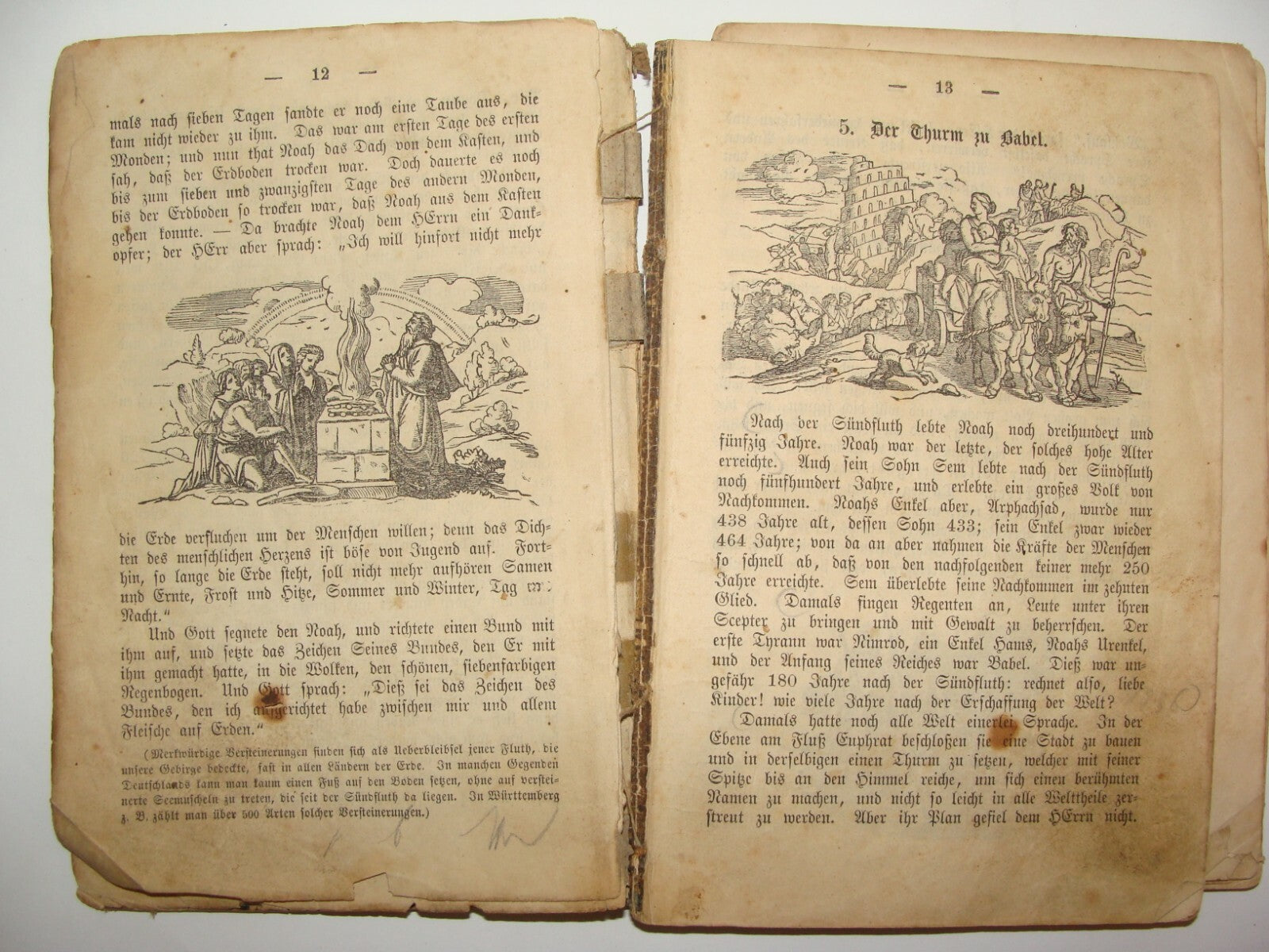 Germany Book Jewish Judaica Antique German History 1830s Bible Engraving RARE