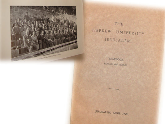 $ Book Jewish 1929 Palestine Israel Jerusalem Hebrew University Year English