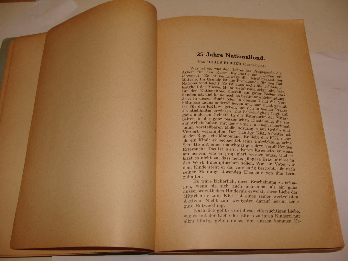 Book Jewish Judaica 1928 National Fund German Czech Prague Zionist Palestine