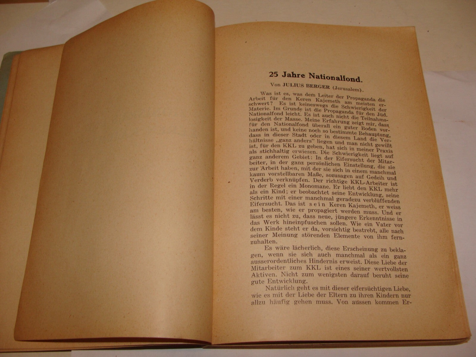 Book Jewish Judaica 1928 National Fund German Czech Prague Zionist Palestine