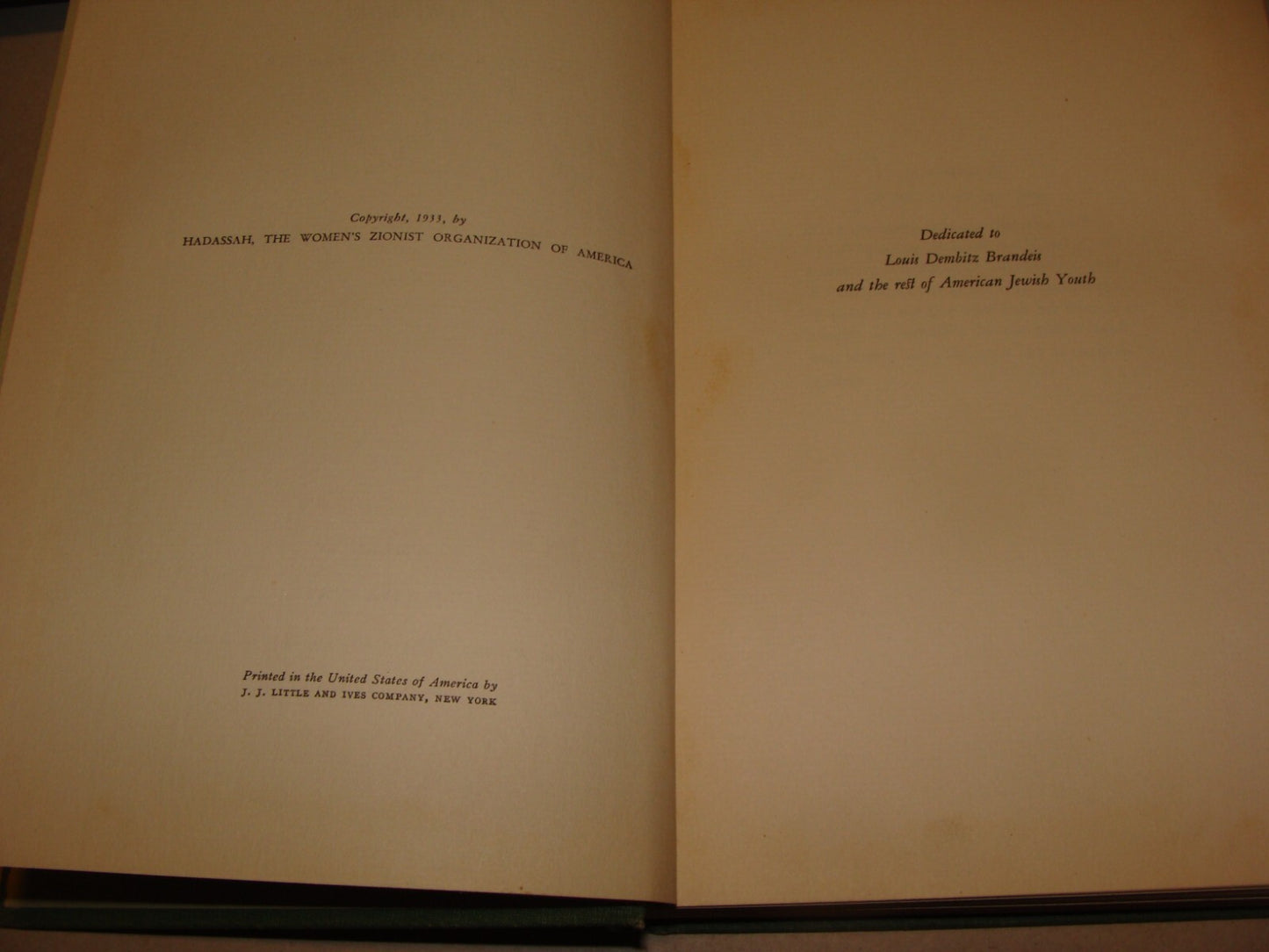 $ Book Jewish American 1933 MODERN PALESTINE Israel Zionist Women HADASSAH