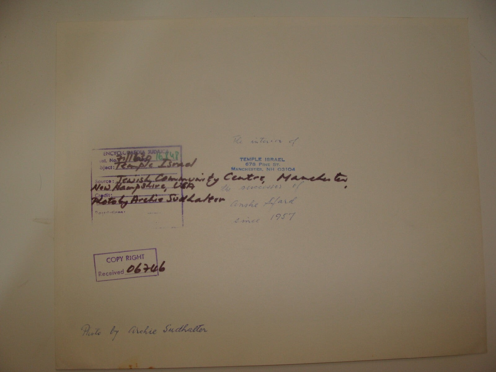 Photo Jewish Community Center New Hampshire Manchester USA Temple Israel