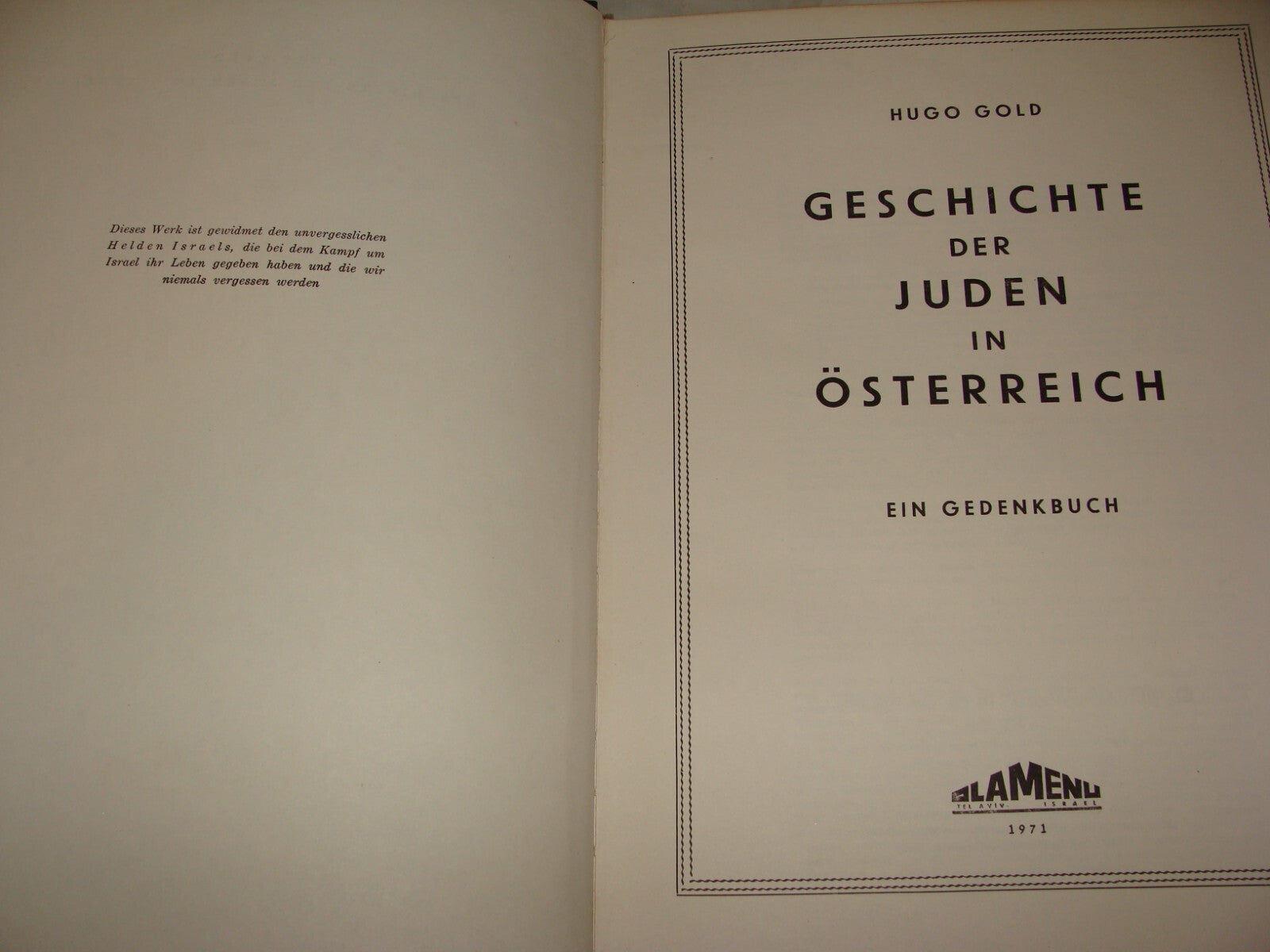 Book Jewish Judaica Austria Jews History 1971 In German Photos