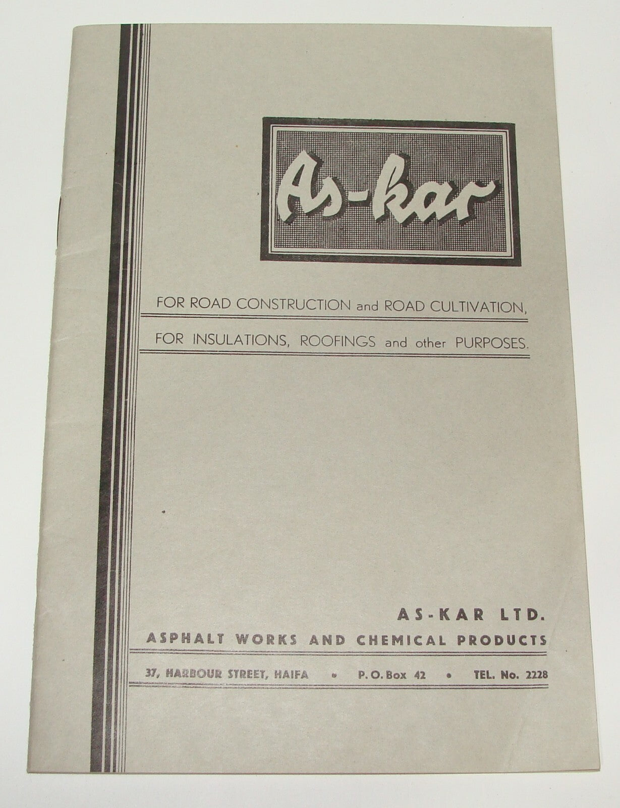 Ad Palestine Israel Israeli AS-KAR Road Construction Company Brochure Haifa