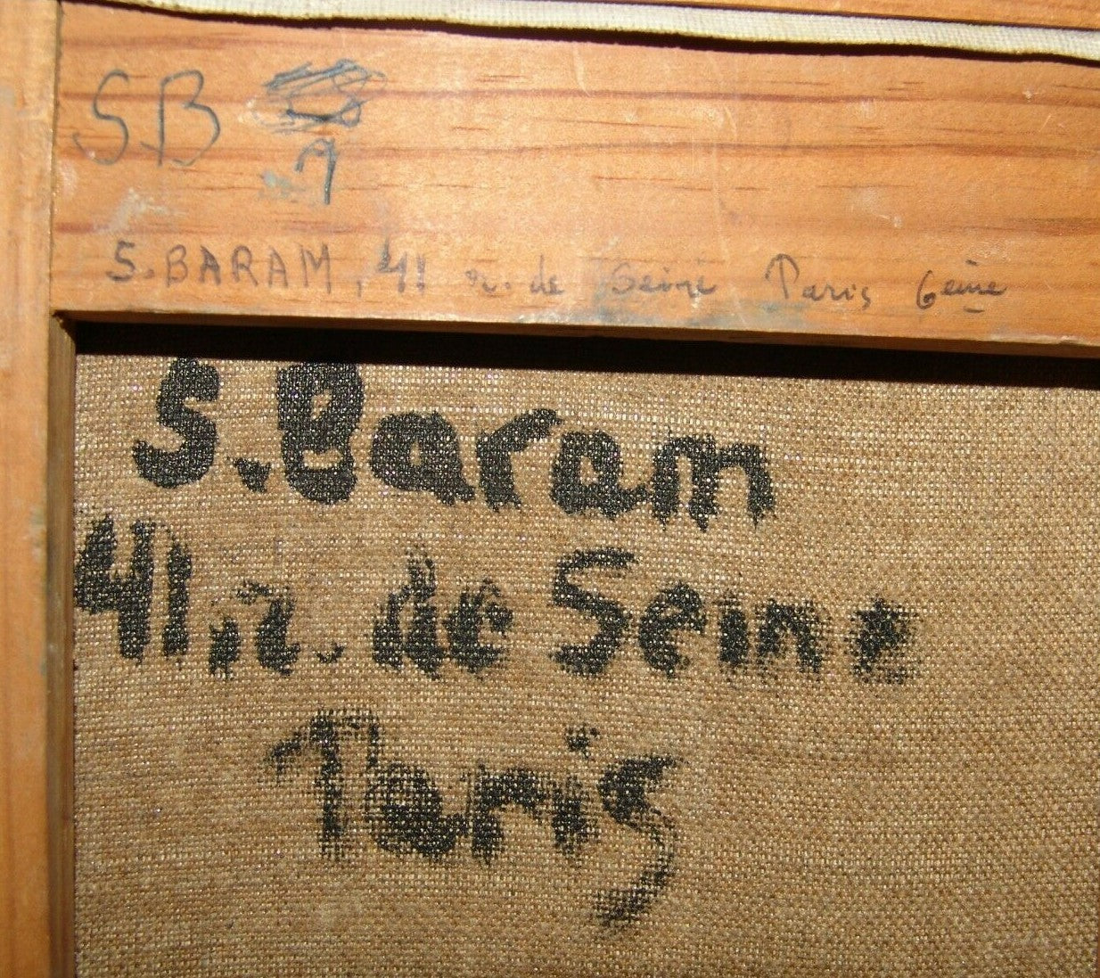 israel israeli art Sioma Baram abstract oil painting signed France Paris 1958