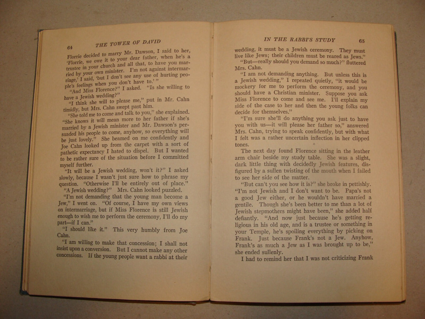 $ Book Jewish American Judaica 1924 THE TOWER F DAVID Elma Ehrlich Levinger