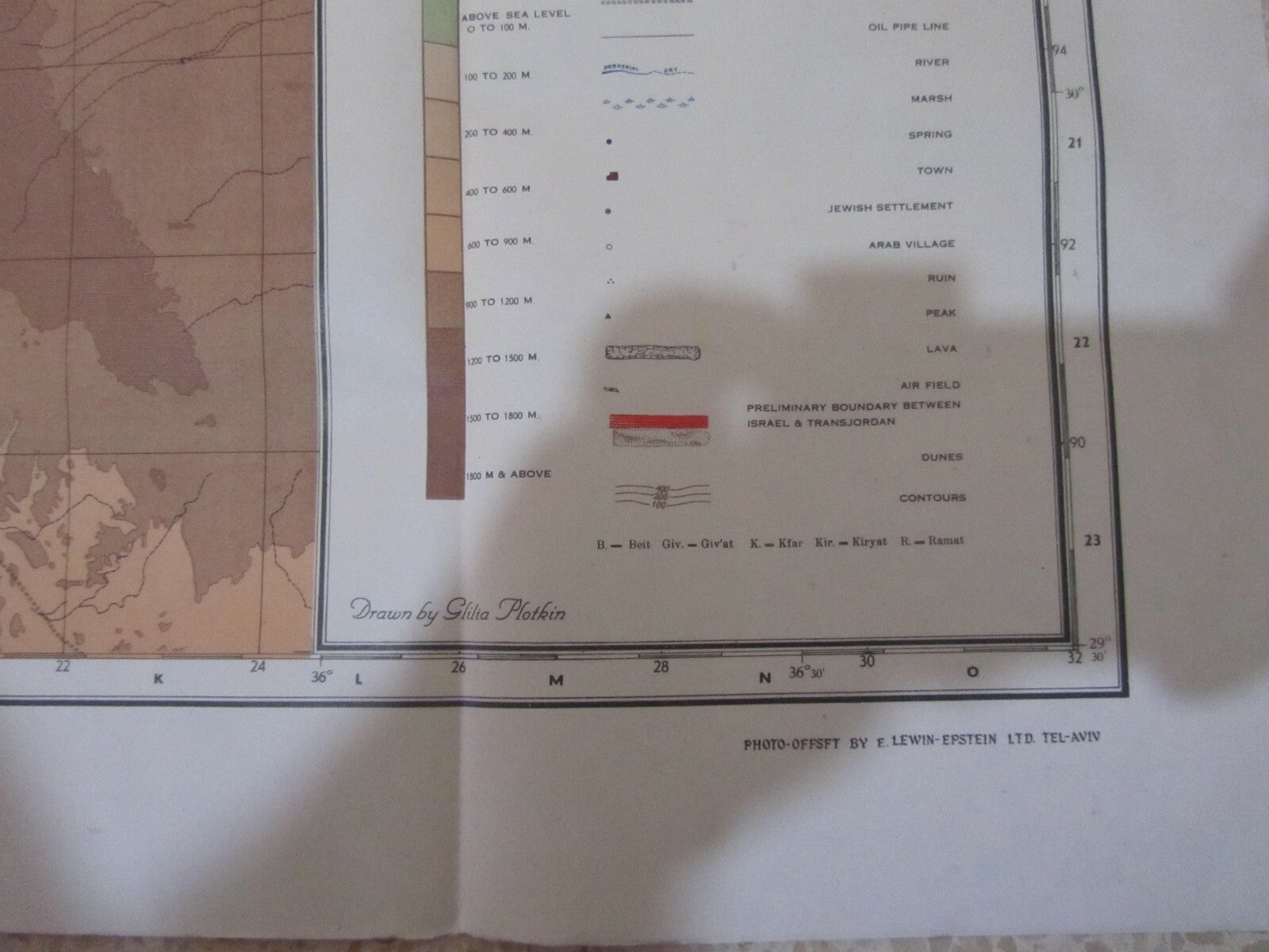 Map Jewish RARE 1952 ISRAEL An Up To Date of The Holy Land Hebrew Settlements